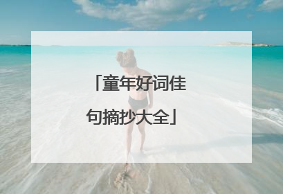 童年好词佳句摘抄大全