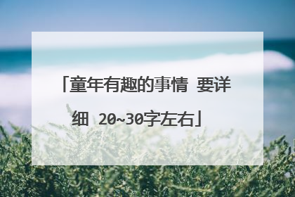 童年有趣的事情 要详细 20~30字左右