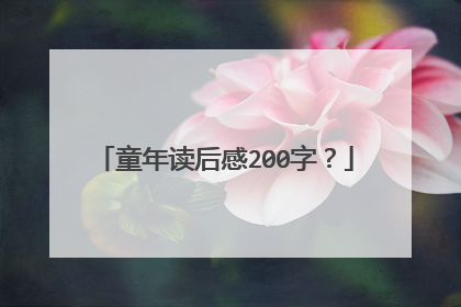 童年读后感200字?
