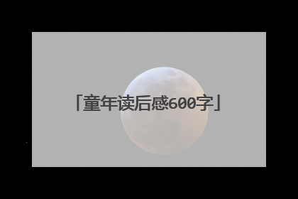 童年读后感600字