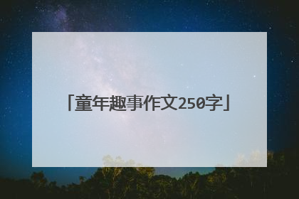 童年趣事作文250字