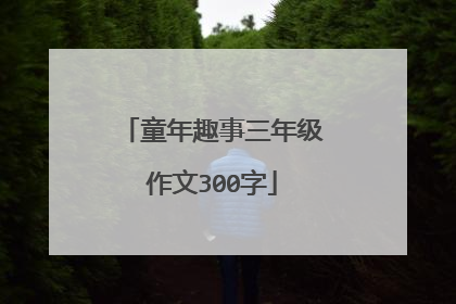 童年趣事三年级作文300字