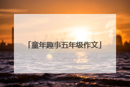 童年趣事五年级作文