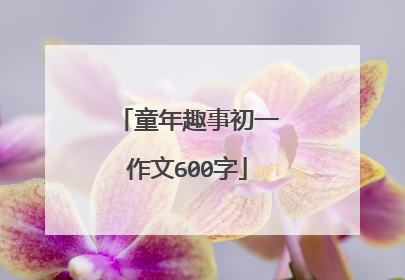 童年趣事初一作文600字