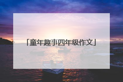童年趣事四年级作文