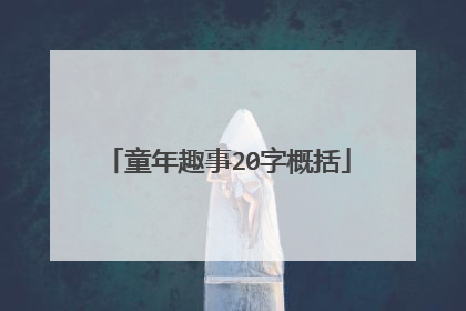 童年趣事20字概括