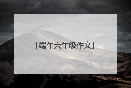 端午六年级作文