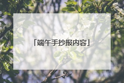 端午手抄报内容