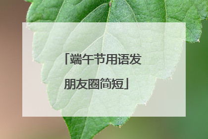 端午节用语发朋友圈简短