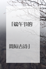 端午节的简短古诗