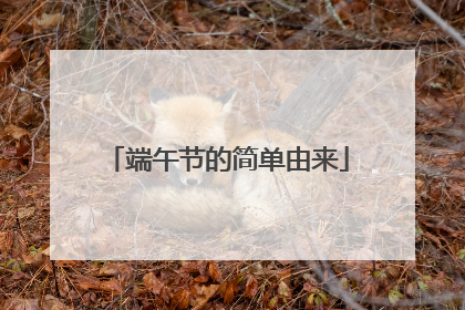 端午节的简单由来