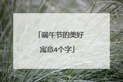 端午节的美好寓意4个字
