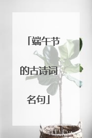 端午节的古诗词名句