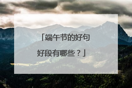 端午节的好句好段有哪些?