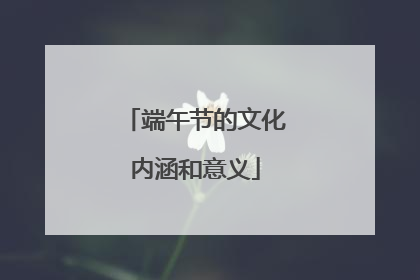 端午节的文化内涵和意义