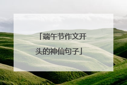 端午节作文开头的神仙句子