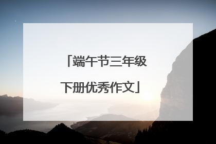 端午节三年级下册优秀作文
