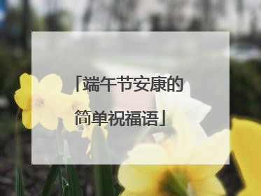 端午节安康的简单祝福语