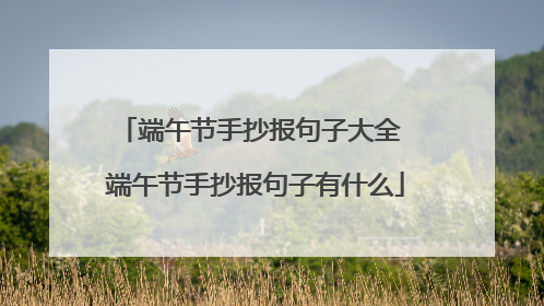 端午节手抄报句子大全 端午节手抄报句子有什么