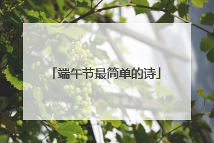端午节最简单的诗