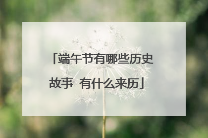 端午节有哪些历史故事 有什么来历
