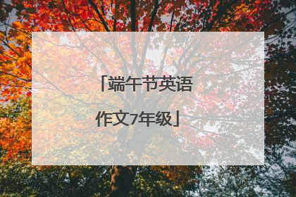 端午节英语作文7年级