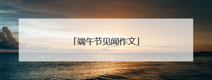 端午节见闻作文