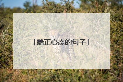 端正心态的句子