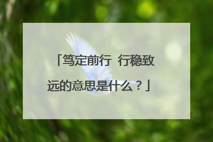 笃定前行 行稳致远的意思是什么?