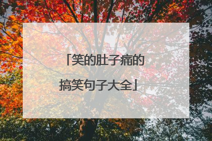 笑的肚子痛的搞笑句子大全