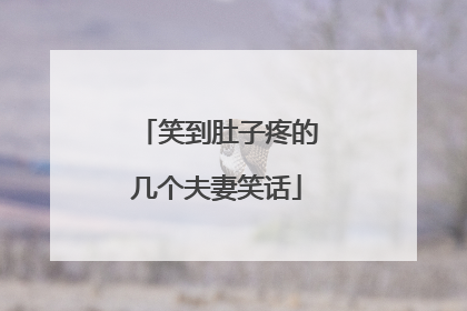 笑到肚子疼的几个夫妻笑话