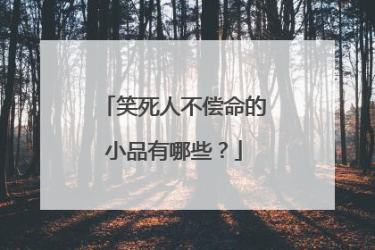 笑死人不偿命的小品有哪些?