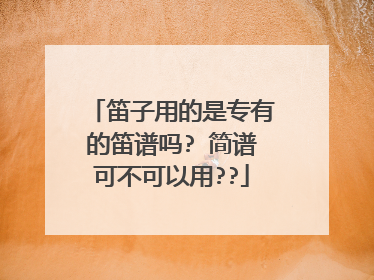 笛子用的是专有的笛谱吗? 简谱可不可以用??