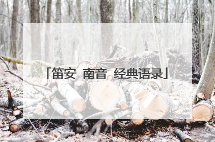 笛安 南音 经典语录
