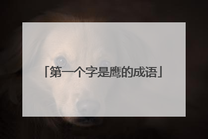第一个字是鹰的成语