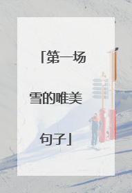 第一场雪的唯美句子
