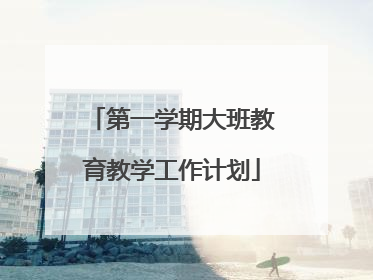 第一学期大班教育教学工作计划