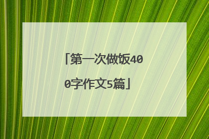 第一次做饭400字作文5篇