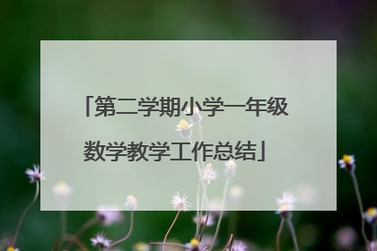 第二学期小学一年级数学教学工作总结