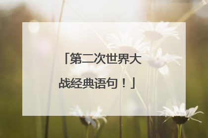 第二次世界大战经典语句!