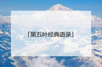 第五叶经典语录