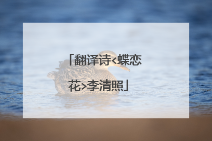 翻译诗<蝶恋花>李清照