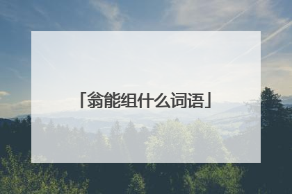 翁能组什么词语
