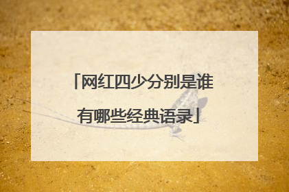 网红四少分别是谁 有哪些经典语录