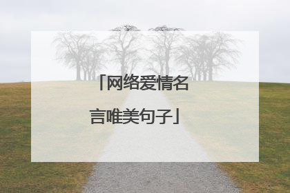 网络爱情名言唯美句子