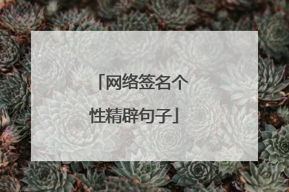 网络签名个性精辟句子