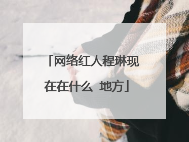 网络红人程琳现在在什么 地方
