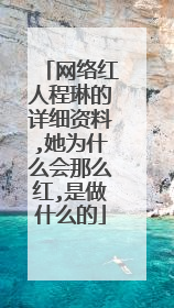 网络红人程琳的详细资料,她为什么会那么红,是做什么的