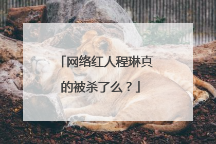 网络红人程琳真的被杀了么？