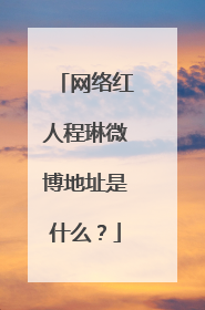 网络红人程琳微博地址是什么？